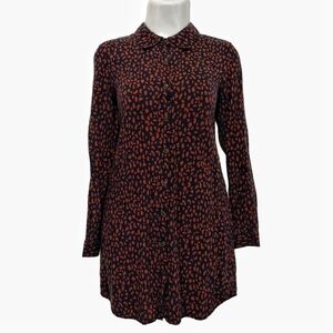 Forever 21 - Animal Print Long Sleeve Shirt Dress